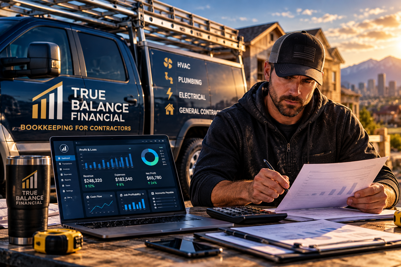 Monthly bookkeeping for contractors